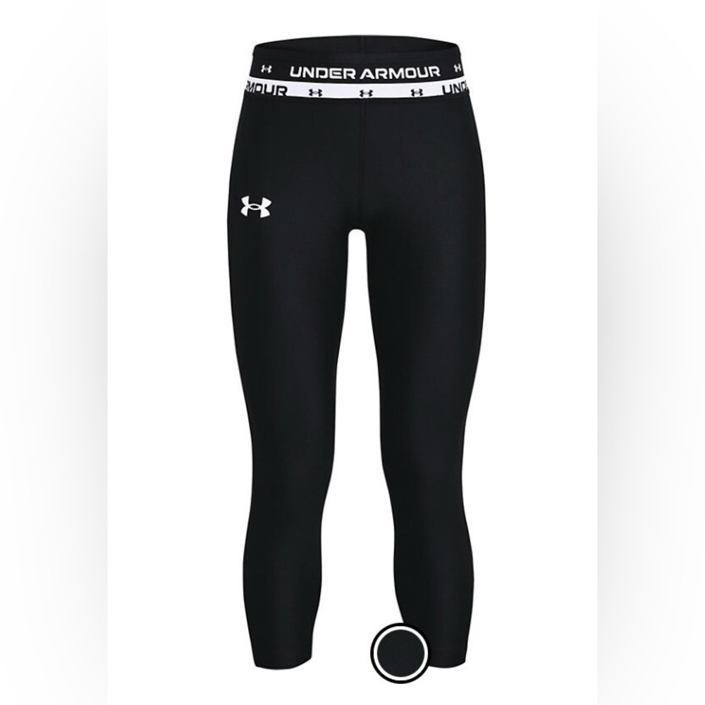 Under Armour Girls Black and White Cropped Leggings